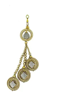 Raadhe creation Golden Diamond Latkan for Ethnic Women Lehenga Hanging Tassel (Set of 2)-thumb1