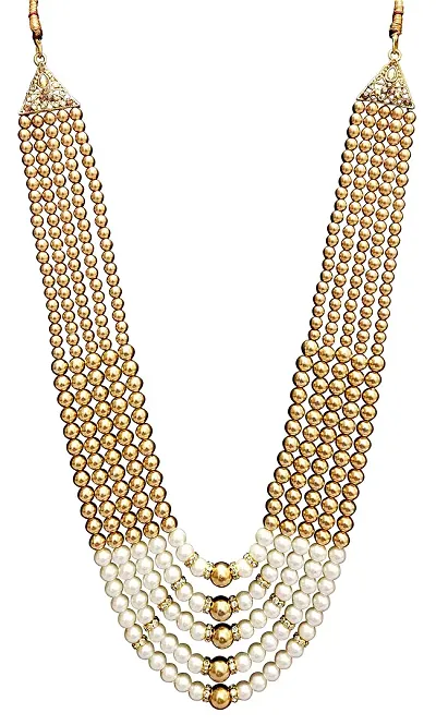 RAADHE CREATION Pearl Necklace Jewellery for Groom | Dulha Moti Mala Haar for Men