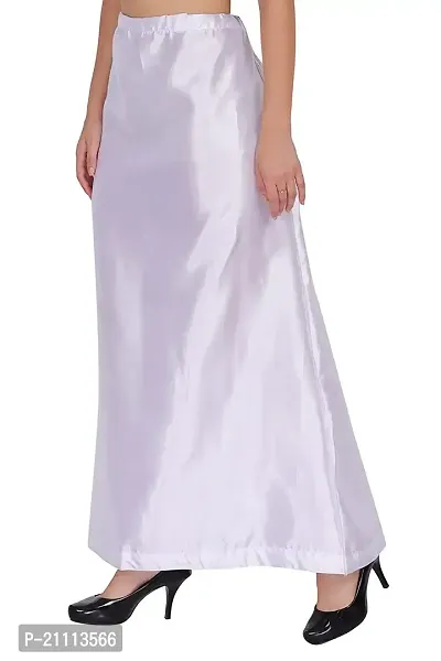 Laxmibaa Women's Petticoats Pure Satin febric|White|-thumb0
