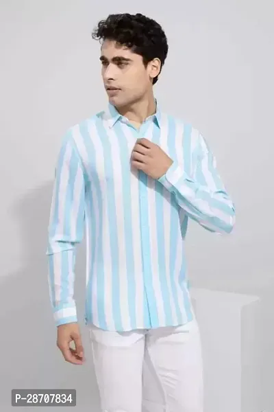 Classic Cotton Striped Long Sleeves Casual Shirt For Men-thumb0