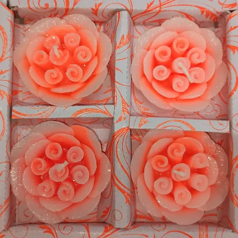 Flower Shape Candles for Diwali Combo Set