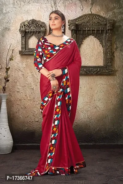 DAMIRA Women's Dola Silk Jacquard Less Border Saree (MAROON)-thumb4