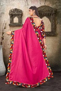 DAMIRA Women's Dola Silk Jacquard Less Border Saree (PINK)-thumb2