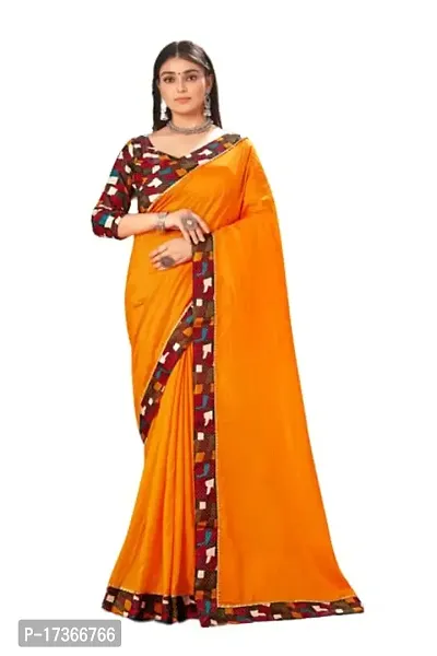 DAMIRA Women's Dola Silk Jacquard Less Border Saree (YELLOW)