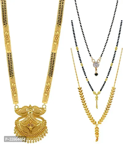 Elegant Golden Brass Mangalsutras For Women Set Of 4-thumb0