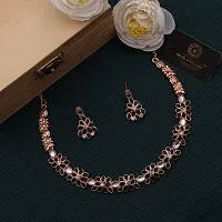 Stylish Brass Necklace with Earrings Set For Women And Girls-thumb3