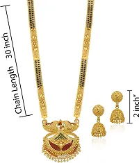 Sparkling Golden Brass Necklace With Earrings Jewellery Set For Women-thumb3