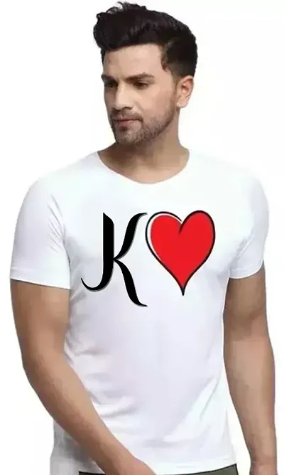 Zenloop Styles Round Neck K and Heart Tshirt for Men