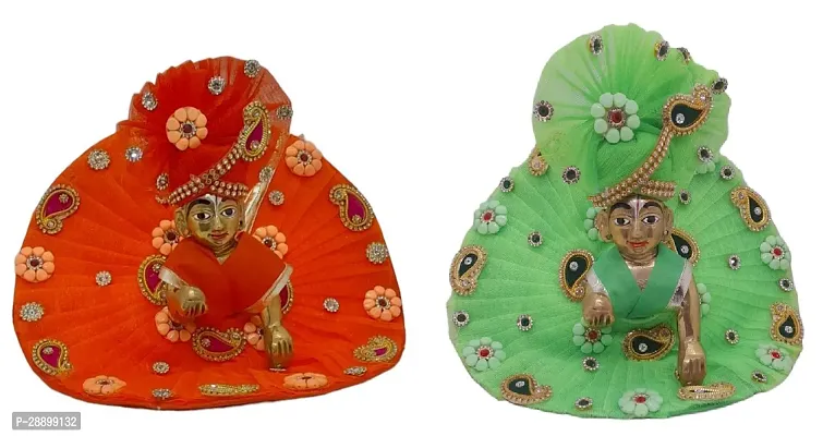 Handcrafted Traditional Attire for Festivals and Pujas Multicolor color Pack of 2 Multicolor color Pack of 2 8 inches