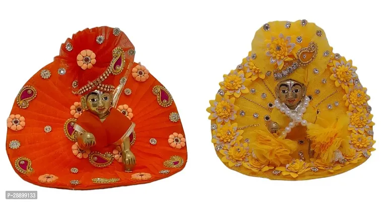 Handcrafted Traditional Attire for Festivals and Pujas Multicolor color Pack of 2 Multicolor color Pack of 2 8 inches