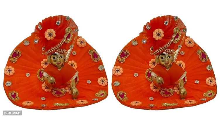 Handcrafted Traditional Attire for Festivals and Pujas orange color Pack of 2 orange color Pack of 2 8 inches