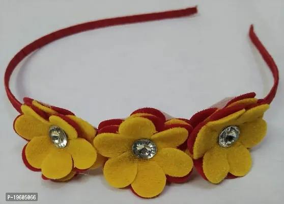 Ruchi Hair band / Tiara / For Girls  Women -Hair Accessories For Birthday ,Party  Wedding Yellow/Red Yellow