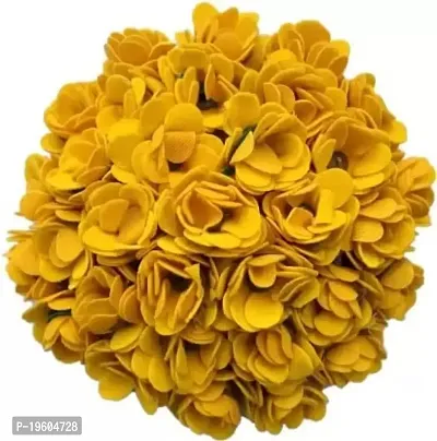 Ruchi Bun Juda Maker Flower Gajra Hair Accessories For Women and Girls Yellow Color