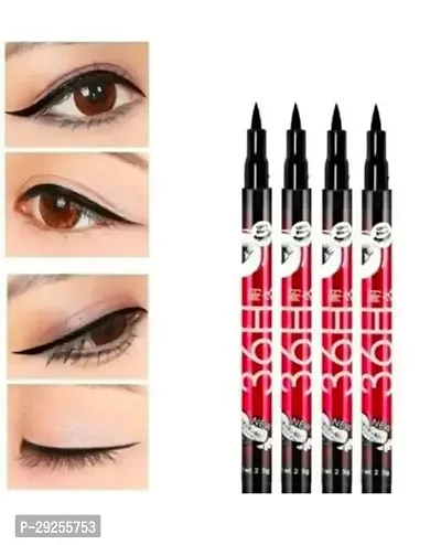 Waterproof and long lasting sketch Eyeliner,Deep black colour Smooth Eyeliner,Pack of 4-thumb0