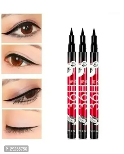 Waterproof and long lasting sketch Eyeliner,Deep black colour Smooth Eyeliner,Pack of 3-thumb0