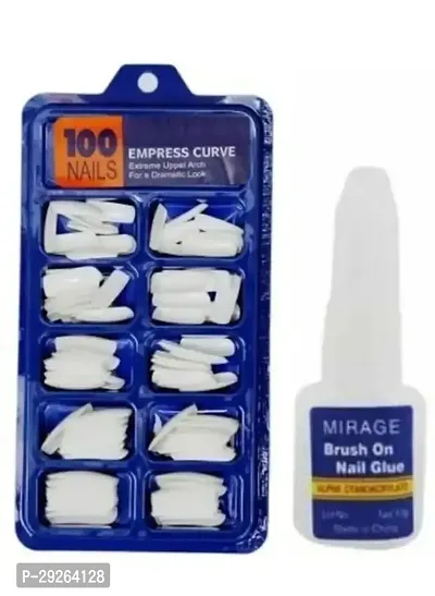 Artificial Nails Set With Glue Acrylic fake/False Nails Set Of 100 Pcs and Artificial Nail Glue