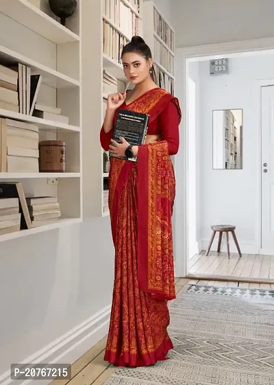 Fancy Georgette Saree with Blouse Piece for Women-thumb0