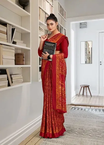 Fancy Georgette Saree with Blouse Piece for Women