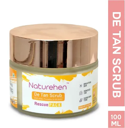 De-Tan Face Scrub, Tan Removal Face Scrub for Glowing Skin, Oily, Dry Skin, Women, Men (100gm)