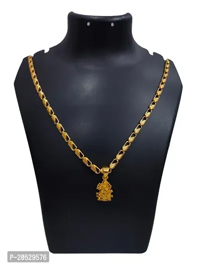 Stylish Fancy Designer Alloy Golden Agate Chain With Pendant For Men-thumb0