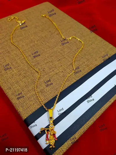 Gold Plated Krishna Locket Brass Pendant Designer Jewellrey With Chain Men/Woman/Girl-thumb0