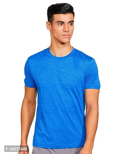 Reliable Polyester Solid Round Neck Tees For Men-thumb0