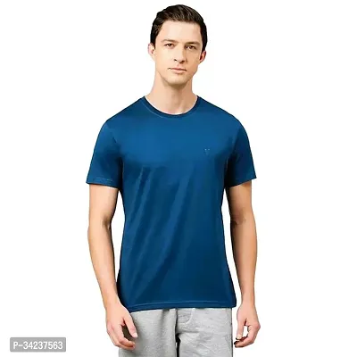 Reliable Polyester Solid Round Neck Tees For Men-thumb0