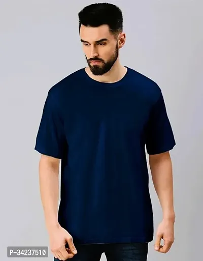 Reliable Polyester Solid Round Neck Tees For Men-thumb0