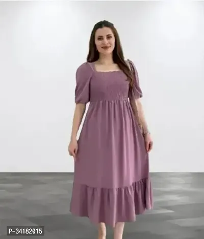 Stylish Crepe Dress For Women-thumb0