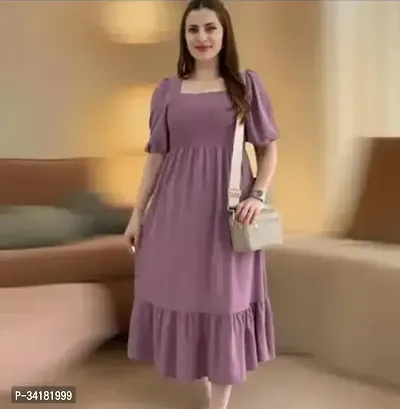 Stylish Crepe Dress For Women-thumb0