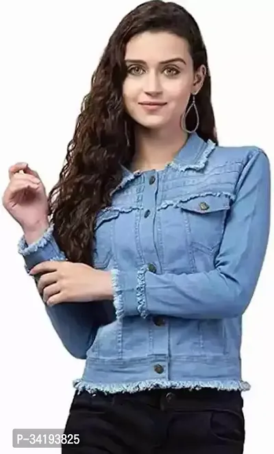 Stylish Blue Denim Jacket For Women