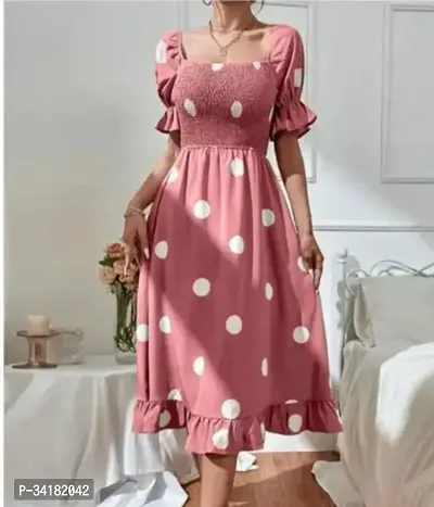 Stylish Crepe Dress For Women-thumb0