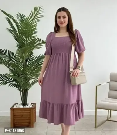 Stylish Crepe Dress For Women-thumb0