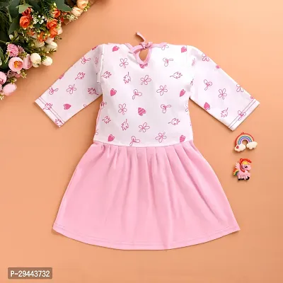 Stylish Pink Cotton Blend Dress For Girls-thumb2