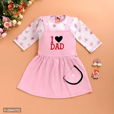 Stylish Pink Cotton Blend Dress For Girls-thumb0