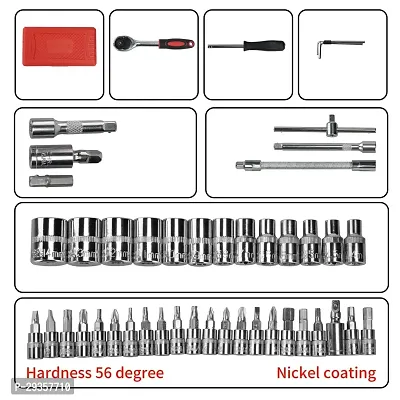 SKC TOOL KIT 46 Pieces 1/4 Inch Drive Industrial Grade Socket Ratchet  ( pack of 1 )-thumb2