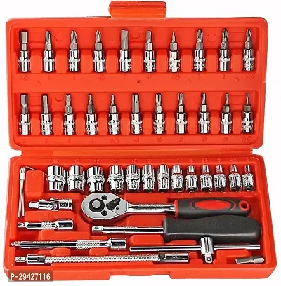 SKC 46 In 1 Pcs Tool Kit For Home Use Spanner Set Socket Set Wrench Set  ( pack of 01 )-thumb0