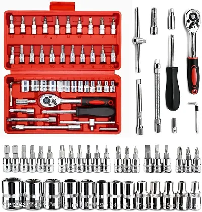 SKC 46 In 1 Pcs Tool Kit For Home Use Spanner Set Socket Set Wrench Set  ( pack of 01 )-thumb3