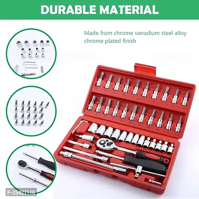 SKC 46 In 1 Pcs Tool Kit For Home Use Spanner Set Socket Set Wrench Set  ( pack of 01 )-thumb4