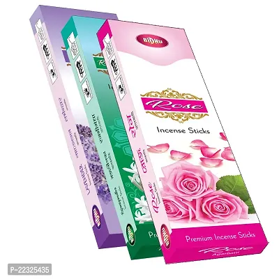 Bidhu Lavender,Rajanigandha,Rose Premium Agarbatti/Incense Sticks - Set 3 (240 Sticks)-thumb2