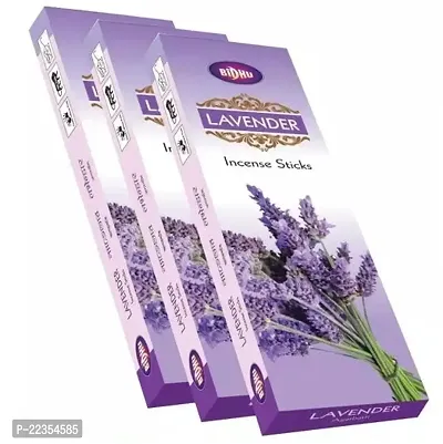 Bidhu Lavender Agarbatti,Premium Lavender Incense Sticks - Set 3 (240 Sticks)-thumb2