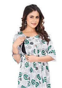 Manas Ethnic Women's Printed Cotton Regular Fit 3/4 Sleeve Lightweight Casual Wear Feeding Kurti (B_1094)-thumb2