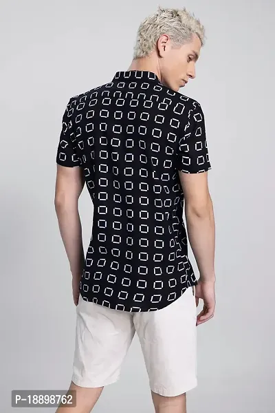 Black Men Printed Shirts cotton blended-thumb3