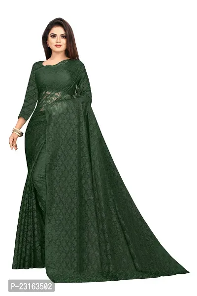 Women Funcy Net Saree with Blouse piece-thumb0