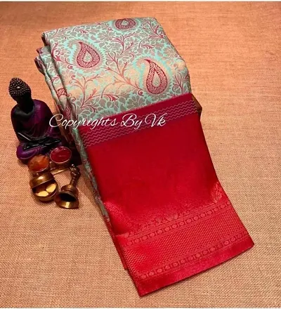 Alluring Art Silk Saree with Blouse piece 