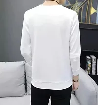 Stylish Printed Men Round Neck White T-Shirt-thumb1