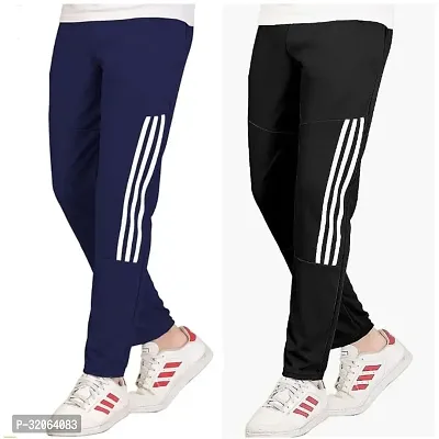 Comfortable Multicoloured Cotton Regular Track Pants For Men Pack Of 2-thumb0