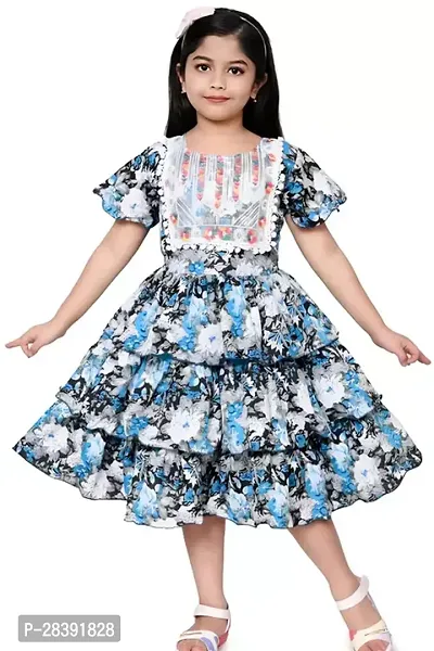 Fabulous Multicoloured Cotton Printed Dress For Girls