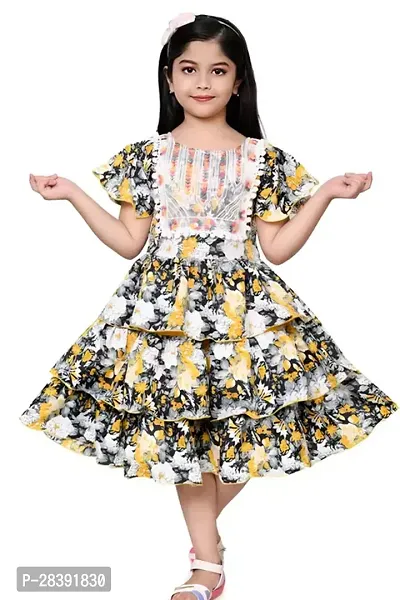 Fabulous Multicoloured Cotton Printed Dress For Girls