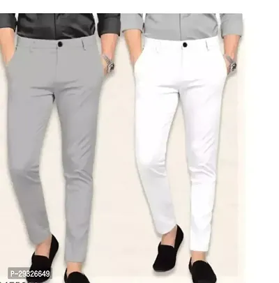 Stylish Lycra Trouser Pant For Men Pack Of 2